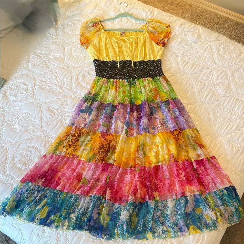 Boho style multicolored dress Size S